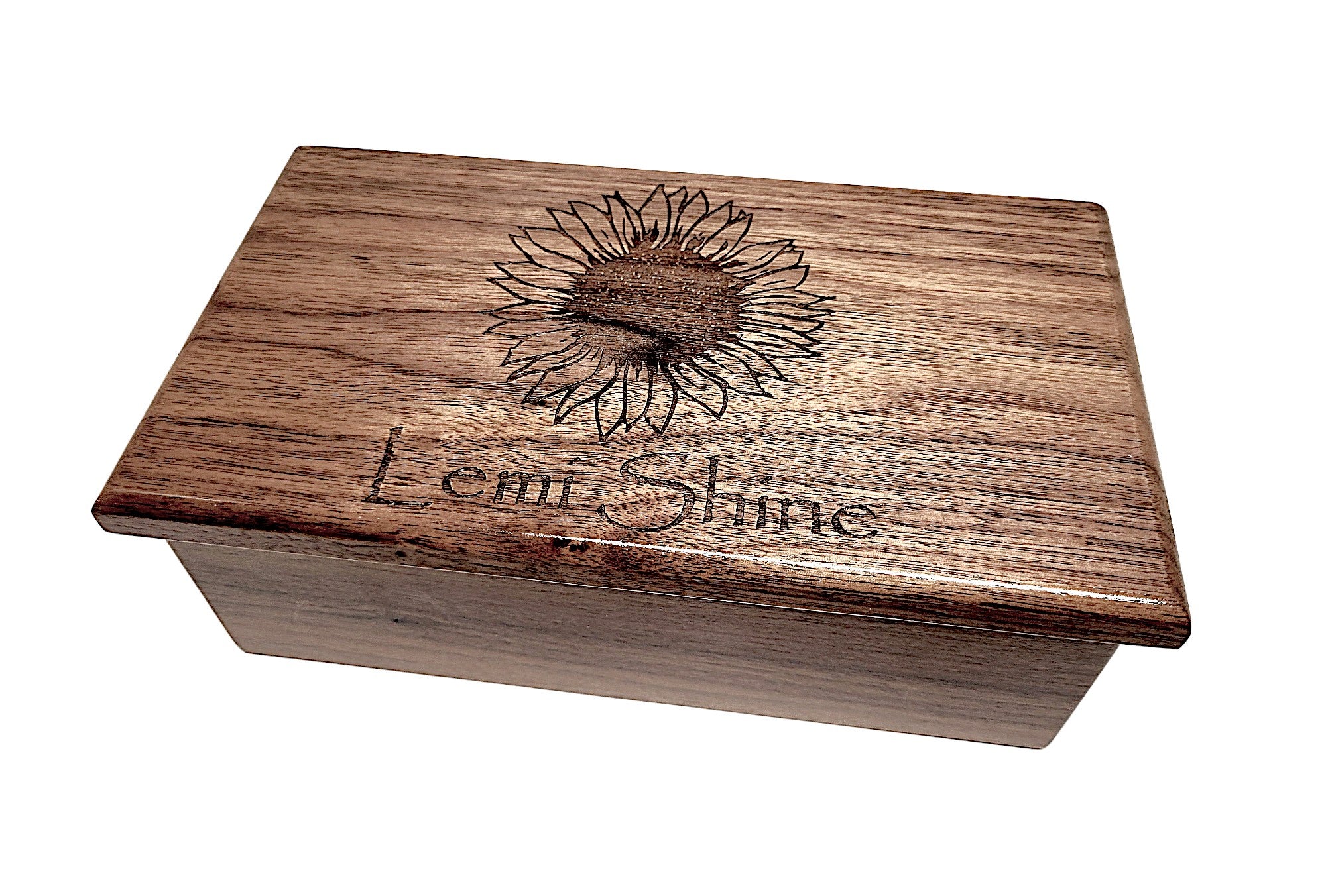 Sunflower Text Box Box Sunflower Music Box Add Text, Personalized Custom Laser Engraved Tradi