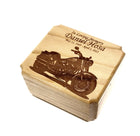 Motorcycle Mini Music Box Add Text, Personalized Handmade Custom Wood Small Wind Up Music Box