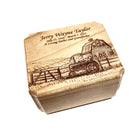Farm Ring Box Add Text, Personalized Handmade Custom Laser Engraved Wooden Ring Box