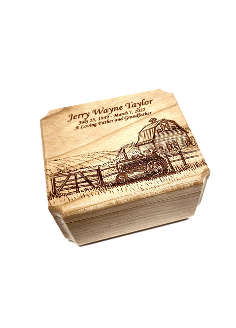 Farm Mini Urn Add Text, Small Shareable Urn, Infant Urn Personalized Handmade Custom Laser Engraved