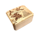 Hummingbirds & Flowers Mini Music Box Add Text, Personalized Handmade Custom Wood Small Wind Up Music Box