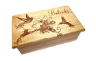 Hummingbird & Flower Electronic Music Box Add Text, Personalized Custom Wood Laser Engraved Music Box