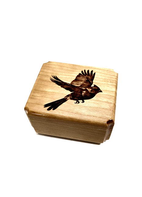 Cardinal Mini Urn Add Text, Small Shareable Urn, Infant Urn Personalized Handmade Custom Laser Engraved