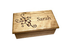 Flower Swirls Electronic Music Box Add Text, Personalized Custom Wood Laser Engraved Music Box