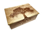 Willow Tree Memory Box Add Text, Personalized Handmade Custom Wood Memorial Laser Engraved Box