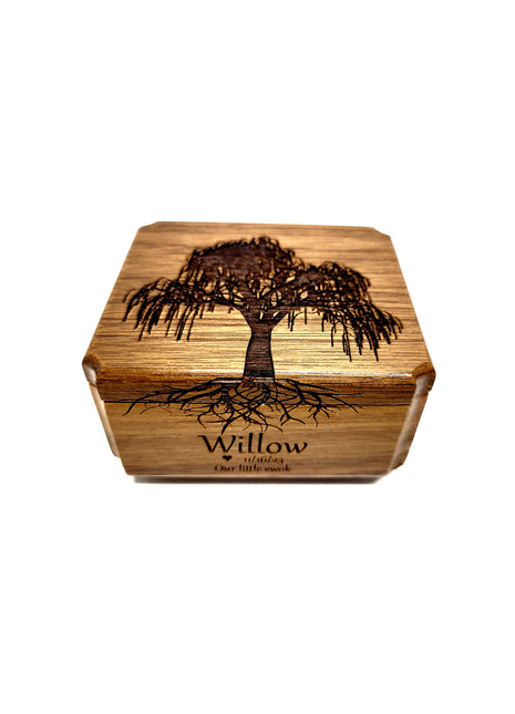Willow Tree Ring Box Add Text, Personalized Handmade Custom Laser Engraved Wooden Ring Box