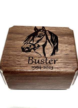 Horse Mini Music Box Add Text, Personalized Handmade Custom Wood Small Wind Up Music Box