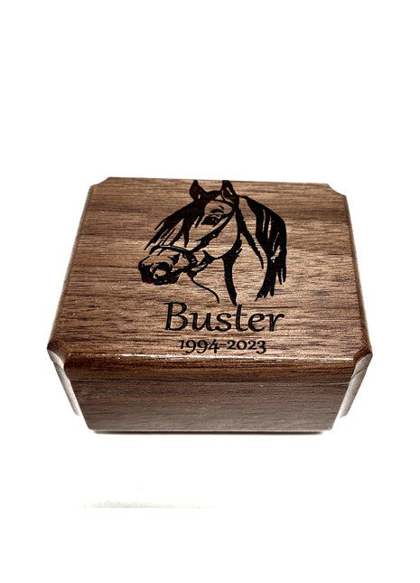 Horse Mini Urn Add Text, Small Shareable Urn, Infant Urn Personalized Handmade Custom Laser Engraved
