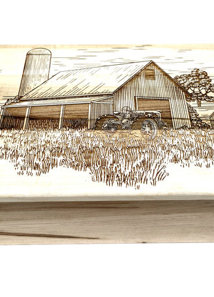 Barn Memory Box Add Text, Country Farm Personalized Handmade Custom Wood Memorial Laser Engraved Box