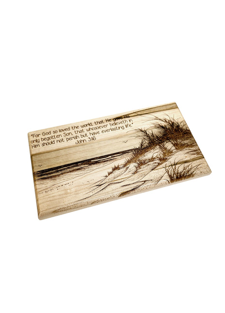 Beach Dunes Music Box Add Text, Personalized Custom Laser Engraved Traditional Wind Up Handmade Wood Music Box