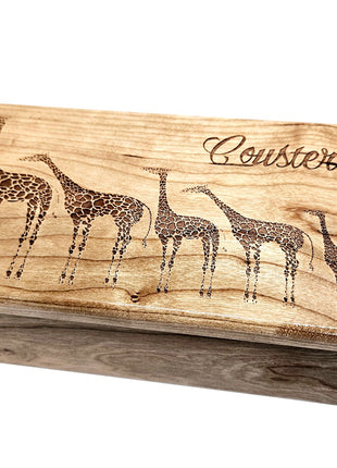 Giraffe Electronic Music Box Add Text, Personalized Custom Wood Laser Engraved Music Box