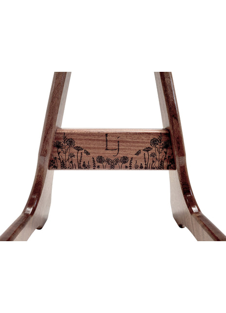 Wild Flower Design Wood Guitar Stand Add Text, Acoustic Guitar Stand, Classical Guitar Stand