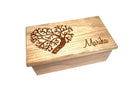 Tree Heart Music Box Add Text, Personalized Custom Laser Engraved Traditional Wind Up Handmade Wood Music Box