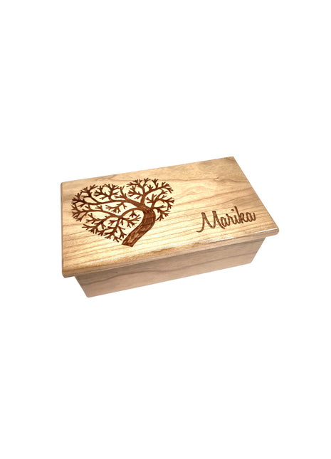 Tree Heart Electronic Music Box Add Text, Personalized Custom Wood Laser Engraved Music Box