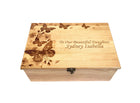 Butterfly Memory Box Add Text, Personalized Handmade Custom Wood Memorial Laser Engraved Box