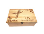 Humming Bird Memory Box Add Text, Personalized Handmade Custom Wood Memorial Laser Engraved Box