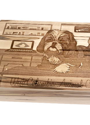 Veterinary Office Memory Box Add Text, Personalized Handmade Custom Wood Memorial Laser Engraved Box