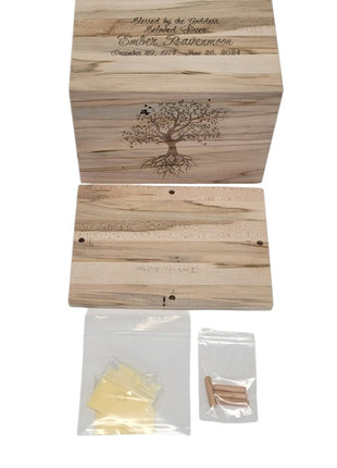 Biodegradable Urn Add Text Tree of Life Medium, Personalized Handmade Custom Wood Laser Engraved Biodegradable All Natural Urn