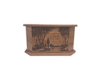 Woman at Pond in Forest Urn Add Text, Personalized Handmade Custom Wood Laser Engraved Memorial Urn, Girl at Pond