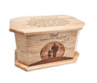 Father and Daughter Sunset Urn Add Text, Personalized Handmade Custom Wood Laser Engraved Memorial Urn