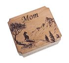 Horse on Mountain Mini Urn Add Text, Small Shareable Urn, Infant Urn Personalized Handmade Custom Laser Engraved