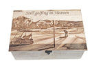 Golf Memory Box Add Text, Personalized Handmade Custom Wood Memorial Laser Engraved Box
