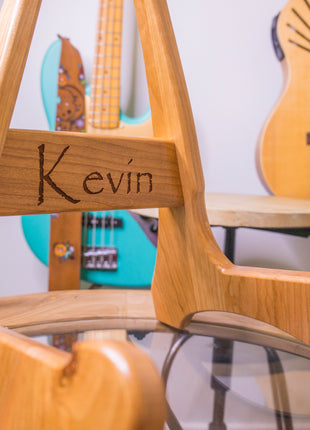 Custom Engraved Handmade Wood Guitar Stand, Acoustic Guitar Stand, Classical Guitar Stand