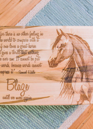 Horse Memory Box Add Text, Personalized Handmade Custom Wood Memorial Laser Engraved Box
