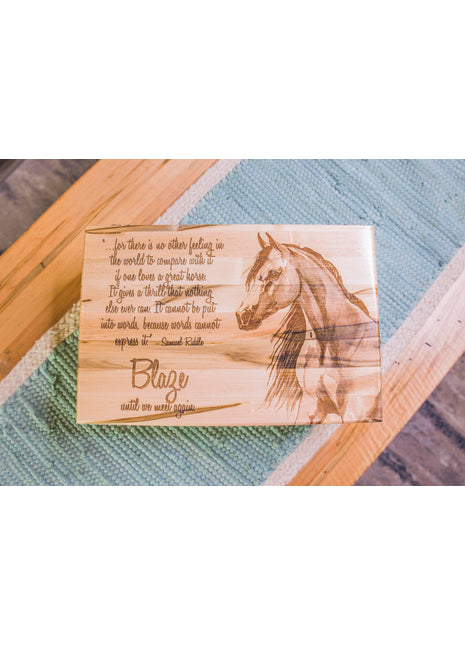 Horse Memory Box Add Text, Personalized Handmade Custom Wood Memorial Laser Engraved Box