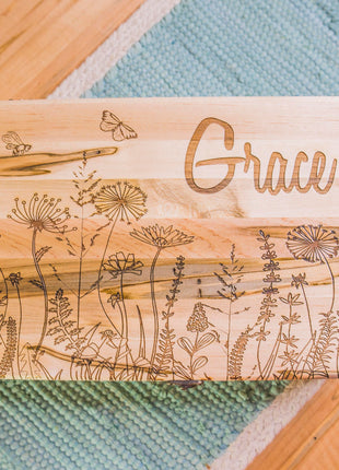 Flowers Memory Box Add Text, Personalized Handmade Custom Wood Memorial Laser Engraved Box