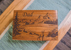 Mountains and Deer Memory Box Add Text, Personalized Handmade Custom Wood Memorial Laser Engraved Box