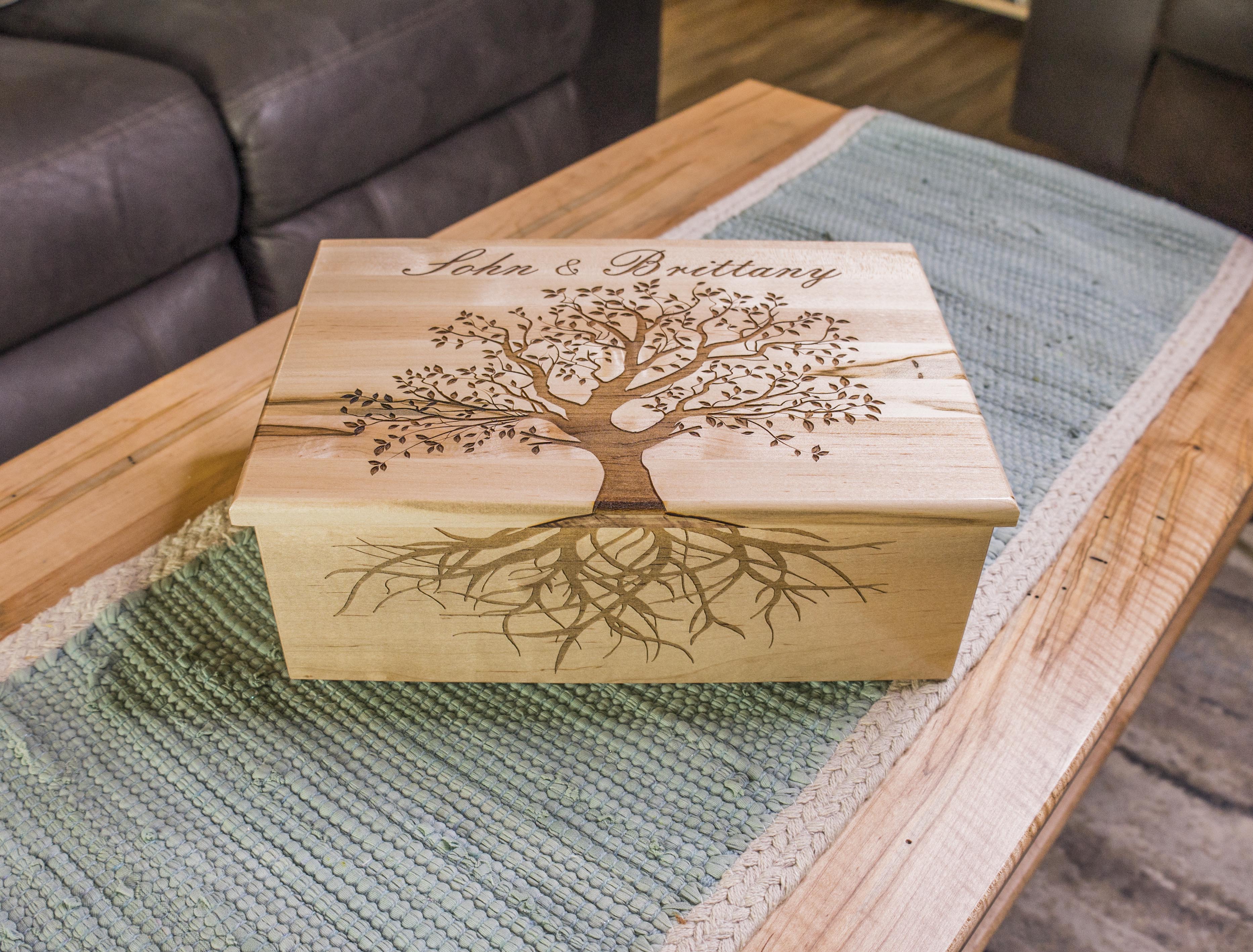 Personalised Engraved Wooden Keepsake Box – Custom Large Or Small Gift Box, Rustic Shabby Chic