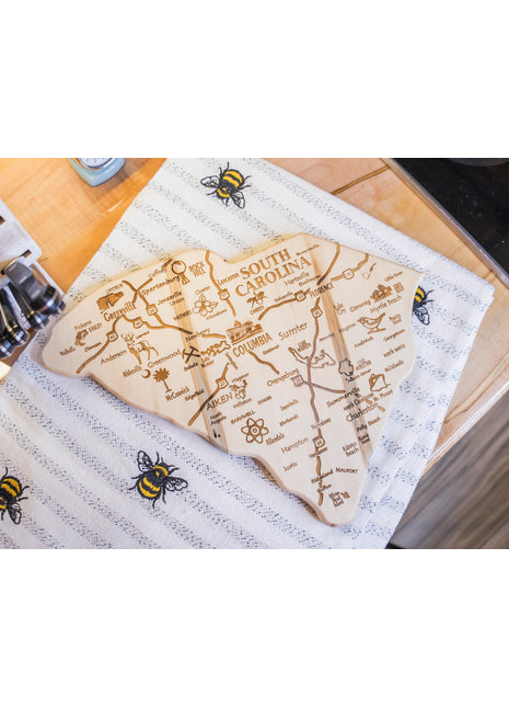 South Carolina Roads & Cities Cutting Board, Add Text, Personalized Handmade Custom SC Cutting Board, SC Gift