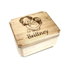 Mother Daughter Ring Box Add Text, Personalized Handmade Custom Laser Engraved Wooden Ring Box