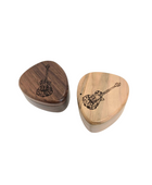 Guitar Music Design Pick Box Add Text, Custom Laser Engraved Handmade Wooden Pick Box