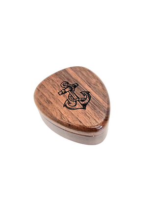 Anchor Design Pick Box Add Text, Custom Laser Engraved Handmade Pick Box