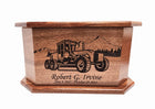 Motorgrader Costruction Urn Add Text, Personalized Handmade Custom Wood Laser Engraved Memorial Urn