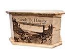 Lake Tahoe Urn Add Text, Personalized Handmade Custom Wood Laser Engraved Memorial Urn