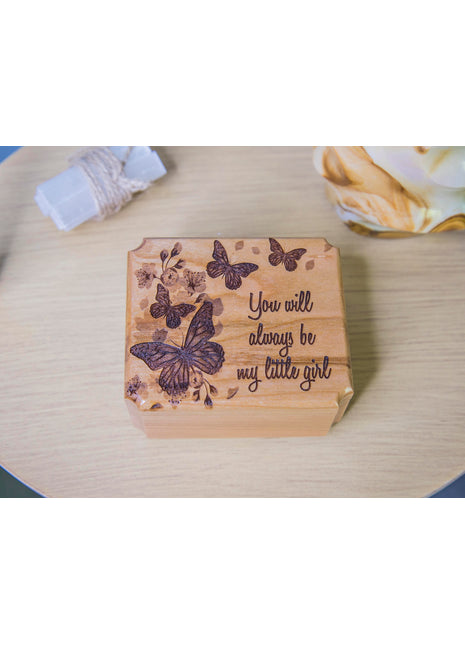 Butterflies Mini Urn Add Text, Small Shareable Urn, Infant Urn Personalized Handmade Custom Laser Engraved