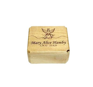 Angel Mini Music Box Add Text, Personalized Handmade Custom Wood Small Wind Up Music Box
