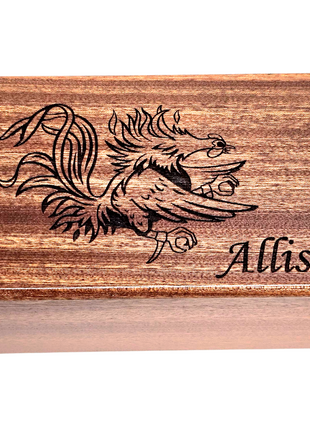 Gamecock South Carolina USC Music Box Add Text, Personalized Custom Laser Engraved Traditional Wind Up Handmade Wood Music Box, Football Gift, Basketball Gift, Unique Gift for Him