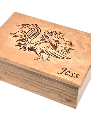 Gamecock South Carolina USC Memory Box Add Text, Personalized Handmade Custom Wood Memorial Laser Engraved Box,Gamecock Gift, Football Gift, Basketball Gift, Unique Gift for Him