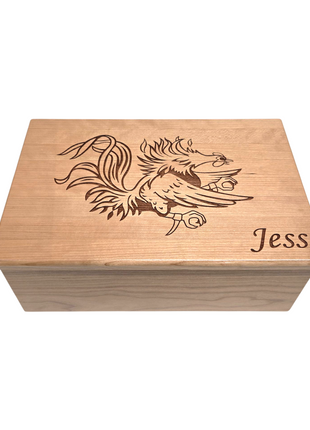Gamecock South Carolina USC Memory Box Add Text, Personalized Handmade Custom Wood Memorial Laser Engraved Box,Gamecock Gift, Football Gift, Basketball Gift, Unique Gift for Him