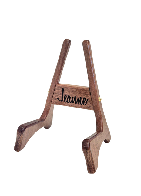 Custom Engraved Handmade Wood Baritone Ukelele Stand, Small Guitar Stand