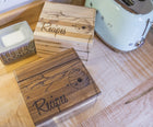 Honey Bee Hive Recipe Card Box Add Text,  Personalized Custom Laser Engraved Kitchen Recipe Card Box, 6