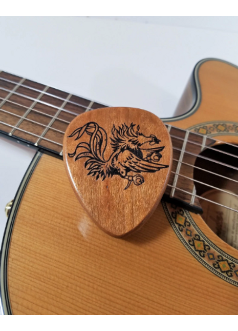 Gamecock South Carolina USC Guitar Pick Box Add Text, Custom Laser Engraved Handmade Pick Box, USC Musician Gift, USC School of Music