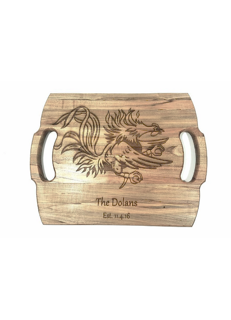 Gamecock South Carolina USC Cutting Board Add Text, Personalized Custom Wooden Laser Engraved, Gamecock Kitchen Gift, Unique Gamecock Gift
