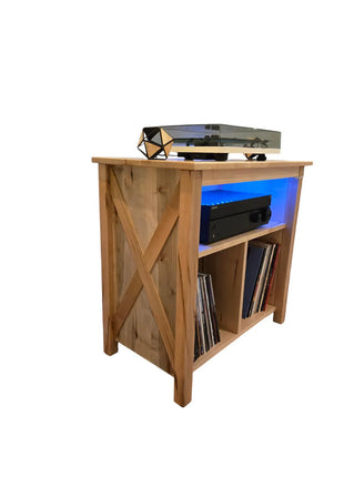 Vinyl Record Player cabinet with Lighting Effects Modern Farmhouse Style