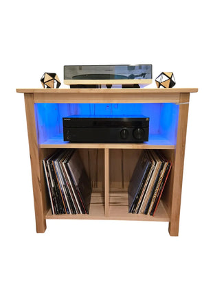 Vinyl Record Player cabinet with Lighting Effects Modern Farmhouse Style