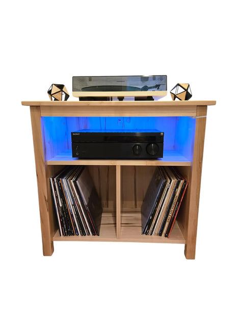 Vinyl Record Player cabinet with Lighting Effects Modern Farmhouse Style